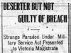 "Deserter But Not Guilty of Breach"