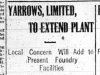 "Yarrows Limited to Extend Plant"