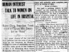 "Human Interest Talk to Women on Life in Hospital"