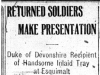 "Returned Soldiers Make Presentation"