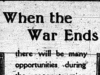 "When the War Ends"