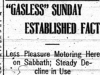 "'Gasless' Sunday Established Fact"