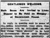 Gentlemen welcome