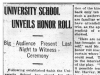 University School Honour Roll