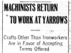 Back to Work at Yarrows