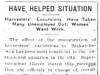 Harvesters and Unemployment