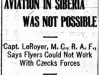 "Aviation in Siberia Was Not Possible"
