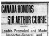 "Canada Honours Sir Arthur Currie"