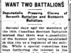"Want Two Battalions"