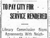 "To Pay City for Service Rendered"