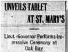 "Unveils Tablet At St. Mary's"