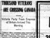 "Thousand Veterans Are Crossing Canada"
