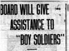 "Board Will Give Assistance to "Boy Soliders""