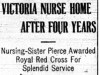 "Victoria Nurse Home After Four Years"