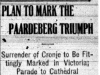 "Plan to Mark the Paardeberg Triumph"