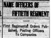 "Name Officers of Fiftieth Regiment"