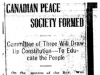 "Canadian Peace Society Formed"