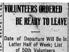 "Volunteers Ordered Be Ready to Leave"