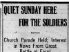 "Quiet Sunday Here for the Soldiers"