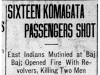 "Sixteen Komagata Passengers Shot"
