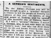 "A German's Sentiments"
