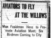 "Aviators to Fly at the Willows"