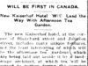 "Will Be First in Canada"