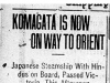 "Komagata is Now on Way to Orient"
