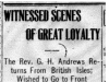 "Witnessed Scenes of Great Loyalty."