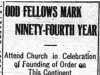 "Odd Fellows Mark Ninety-Fourth Year"