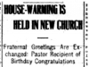 "House-Warming is Held in New Church"