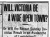 "Will Victoria Be a Wide Open Town"