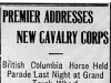 "Premier Addresses New Cavalry Corps"