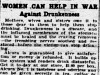 "Women Can Help in War - Against Drunkenness"