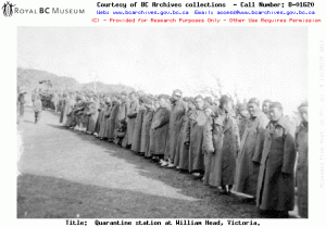 Quarantine station at William Head where CLC workers were housed, 1917.