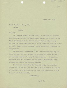 Day Nursery Report. Source: Image Courtesy of Saanich Archives, Clerk's Letters CLE320-004-05. Date: 24 Oct 1914